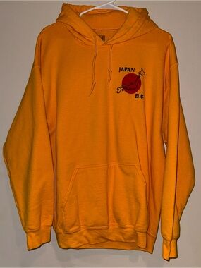 Japan Graphic Golden Orange Hoodie Sweatshirt